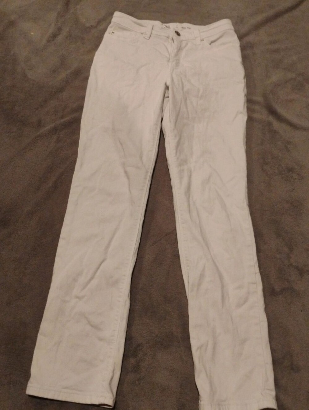 Lee Platinum Label White Straight Leg Jeans - Size 2 Medium Stretch Denim